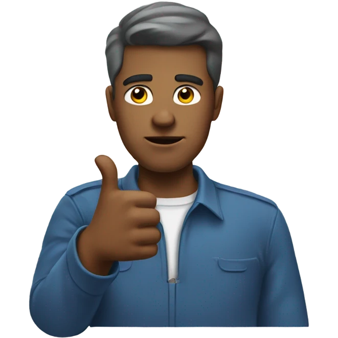 Guy holding thumbs pointed down emoji