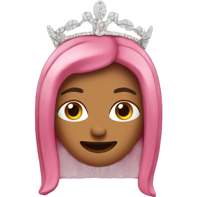 A pink pinto bean wearing a tiara emoji