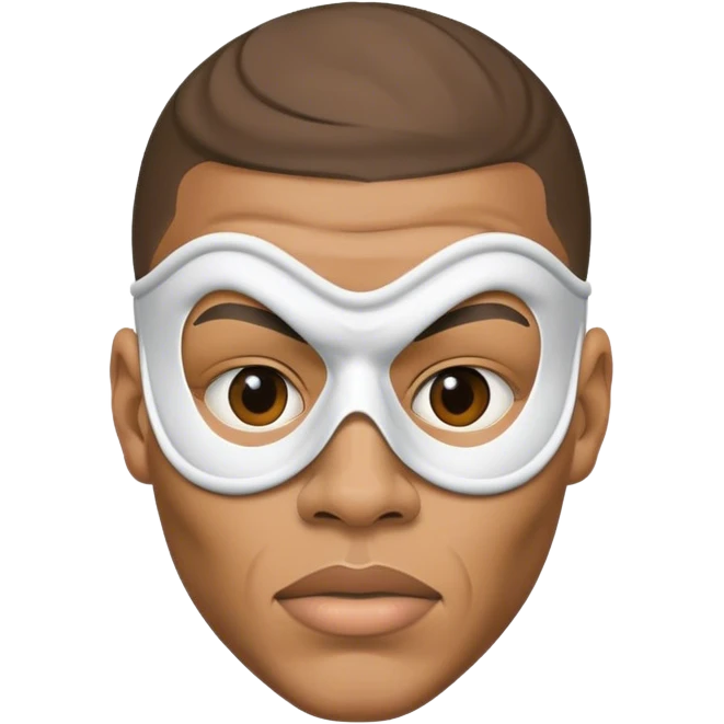 Mbappé with a twisted mask emoji