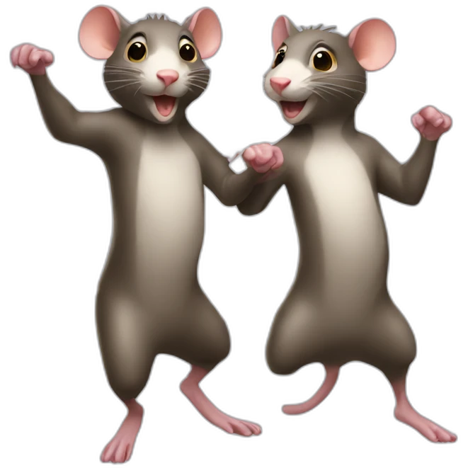 two dancing rats emoji