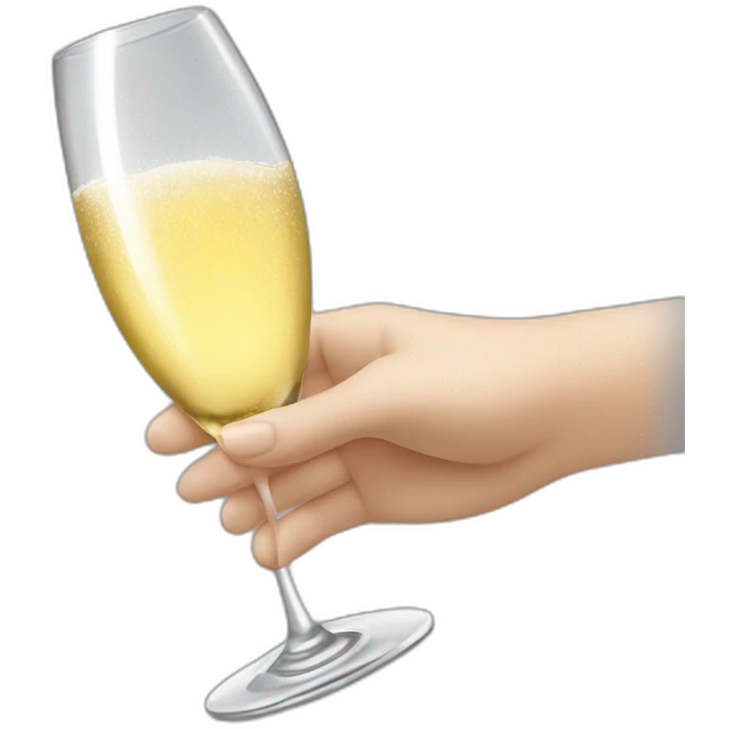 main avec champagne petit doigt levé emoji