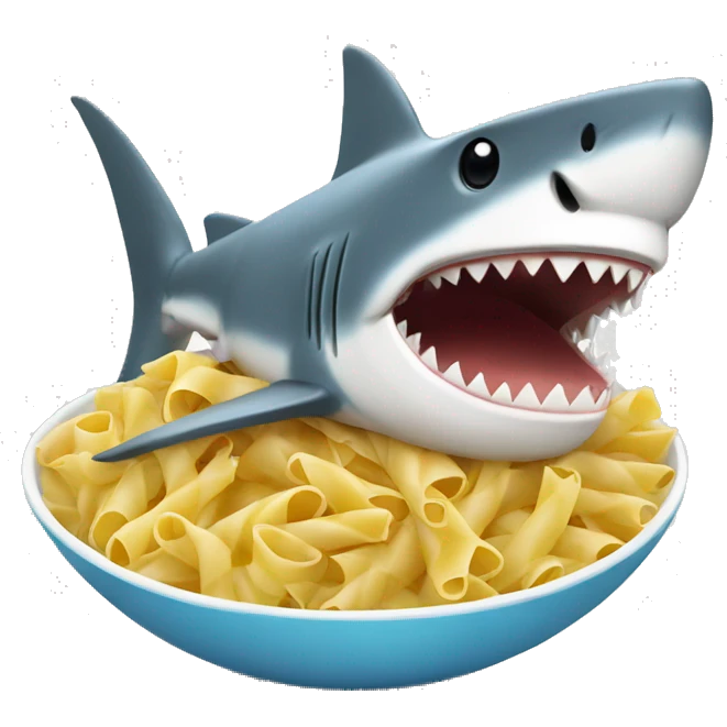 shark with bowl of pasta emoji
