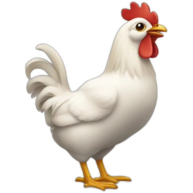 Poule qui tient une cuillère emoji