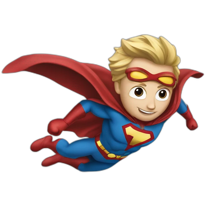 Superheroe volando con una x en el pecho emoji