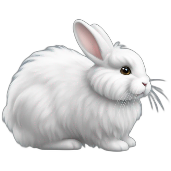 white and grey angora rabbit emoji