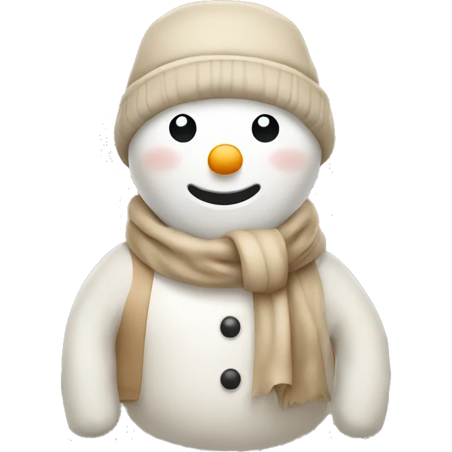 Cute snowman with beige clothing  emoji