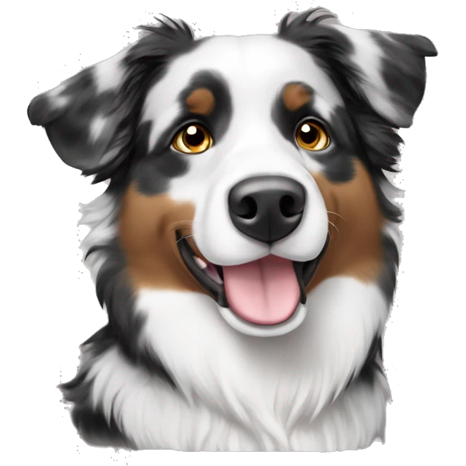 Black and white Australian Shepherd ￼ emoji