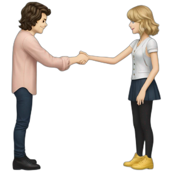 Harry Styles and Taylor Swift shake hands emoji