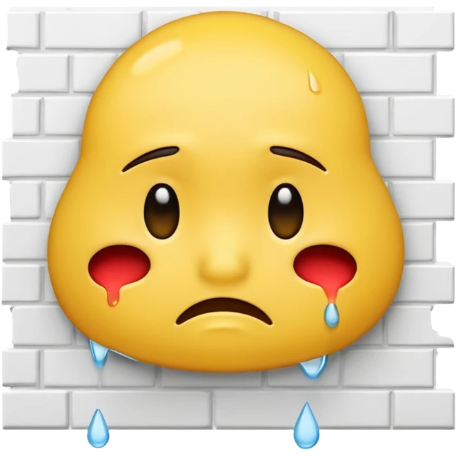 Грустный смайлик бьётся головой о стену emoji