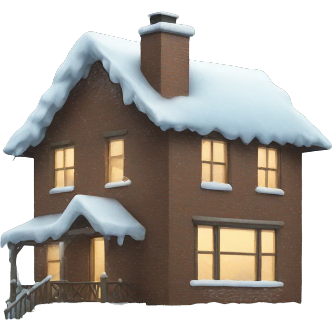 Snowing on a house emoji