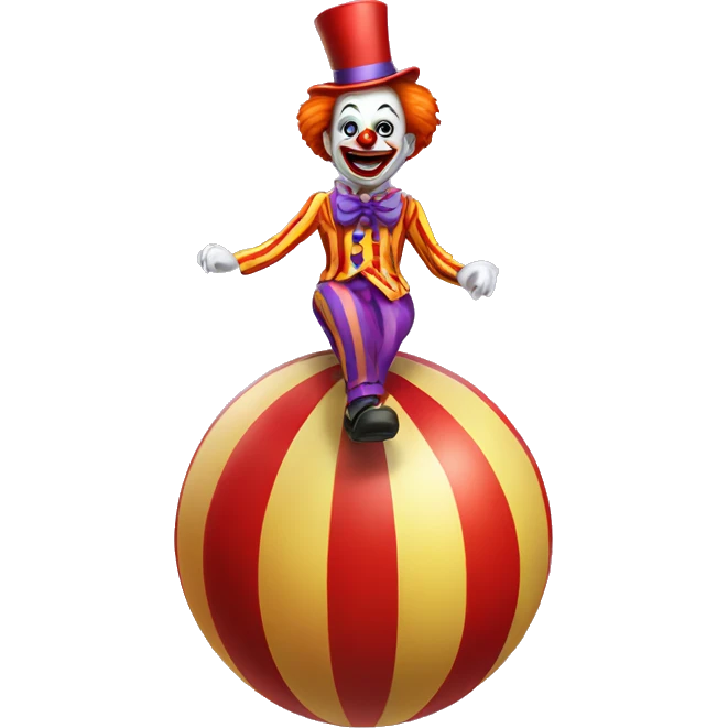 Circus clown balancing on a ball spooky emoji