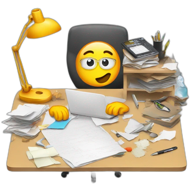messy-work-desk emoji