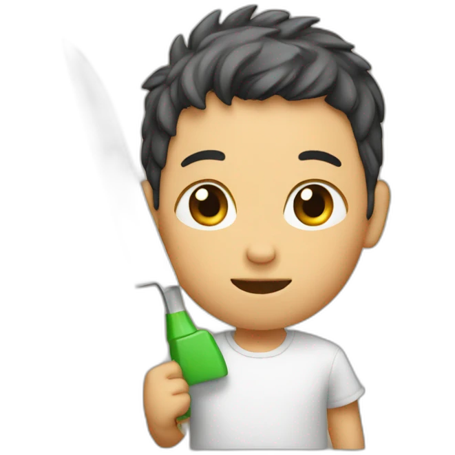 Kid cutting himself emoji