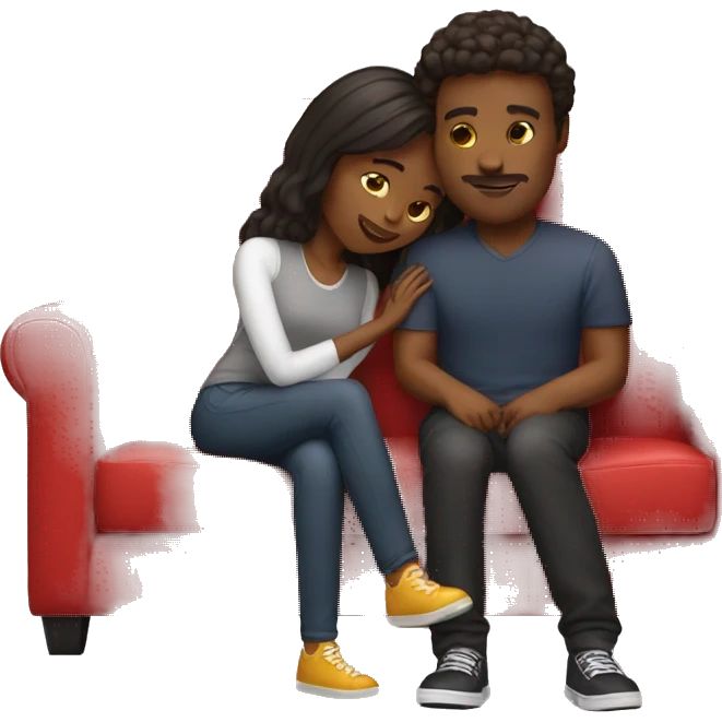 Lovers on red couch emoji