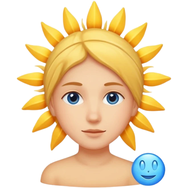 تیک آبی وانسان دایره ای خورشیدی emoji