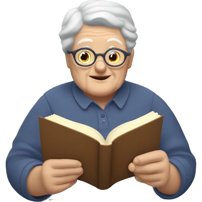 Granny and grandpa reading  book emoji