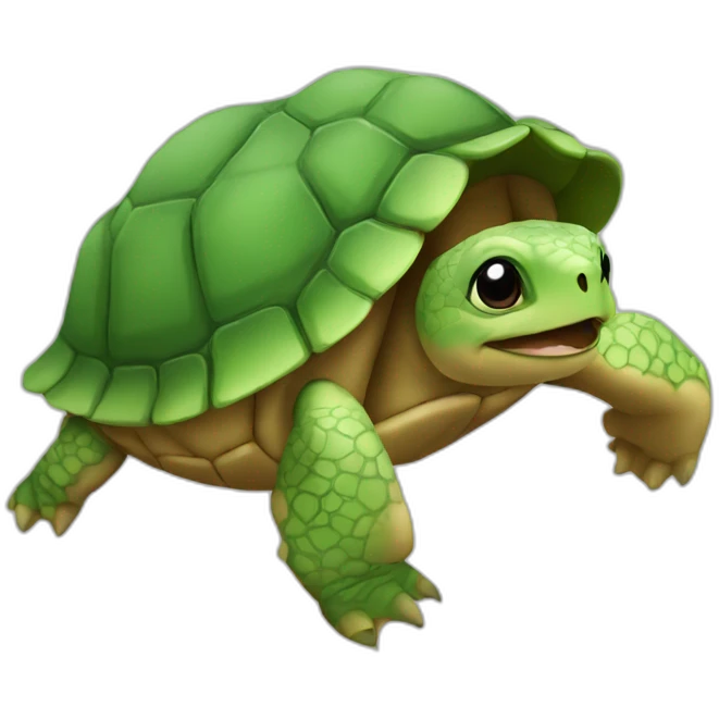 Tortue sur un chat emoji