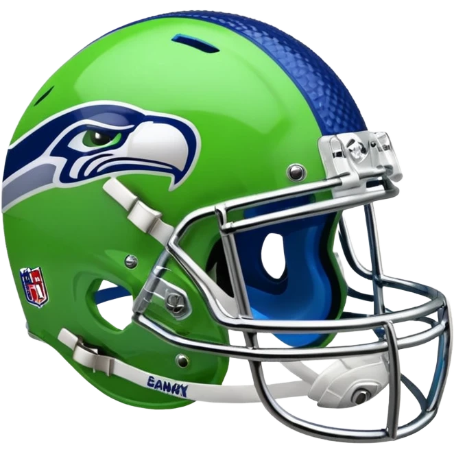NFL Seahawks helmut with bling neon emoji