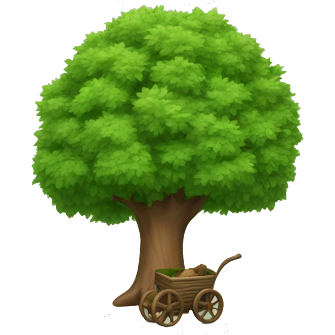tree with wheel, moving fast emoji