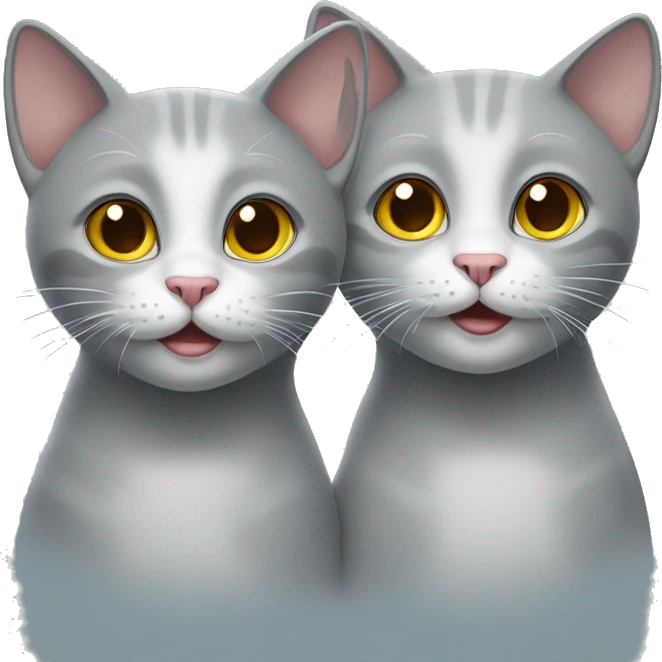 Two grey cats emoji