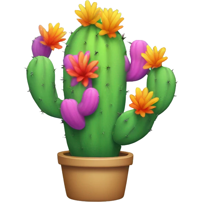Rainbow cactus emoji