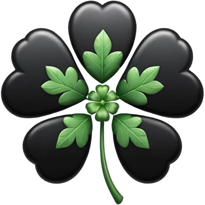Trébol negro de cinco hojas  emoji