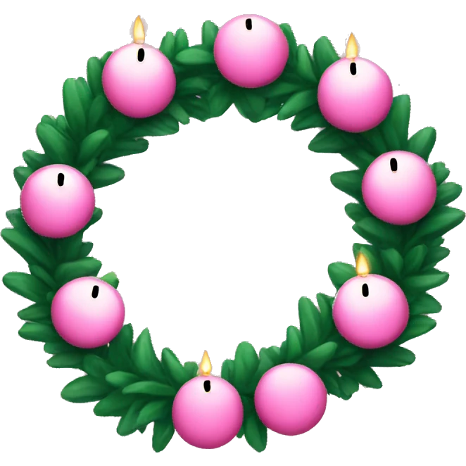 christmas pink garland with candle  emoji