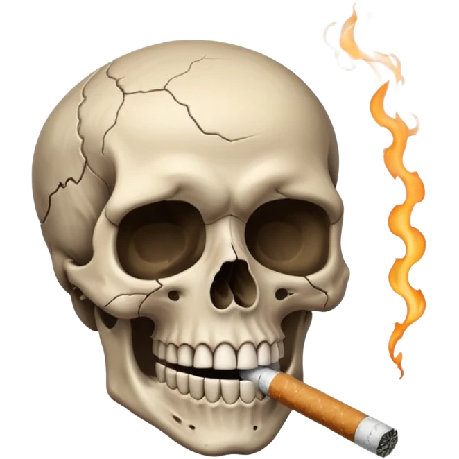  A skull with a cigarette laughing emoji