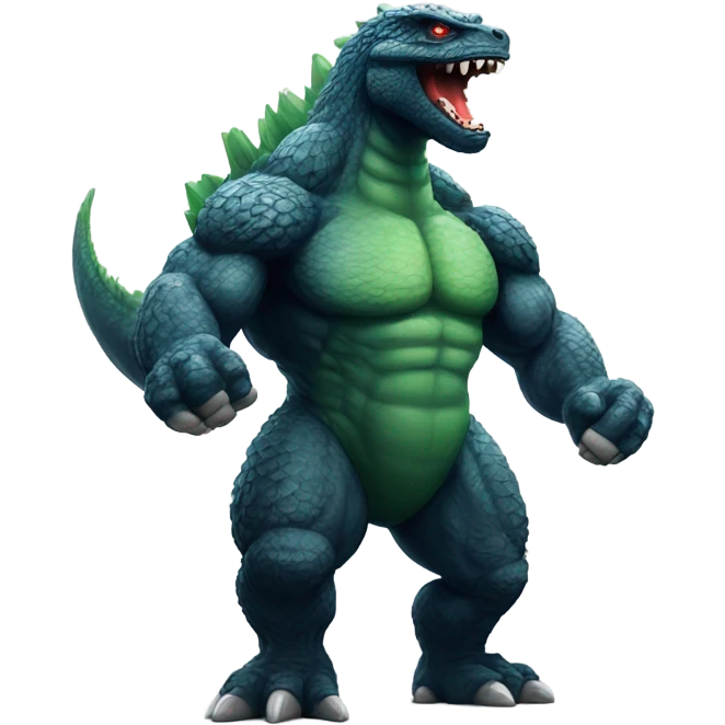 strong godzilla at gym emoji