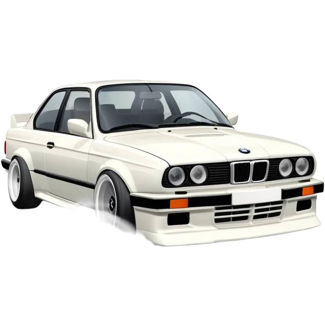 White bmw e30 drifting emoji