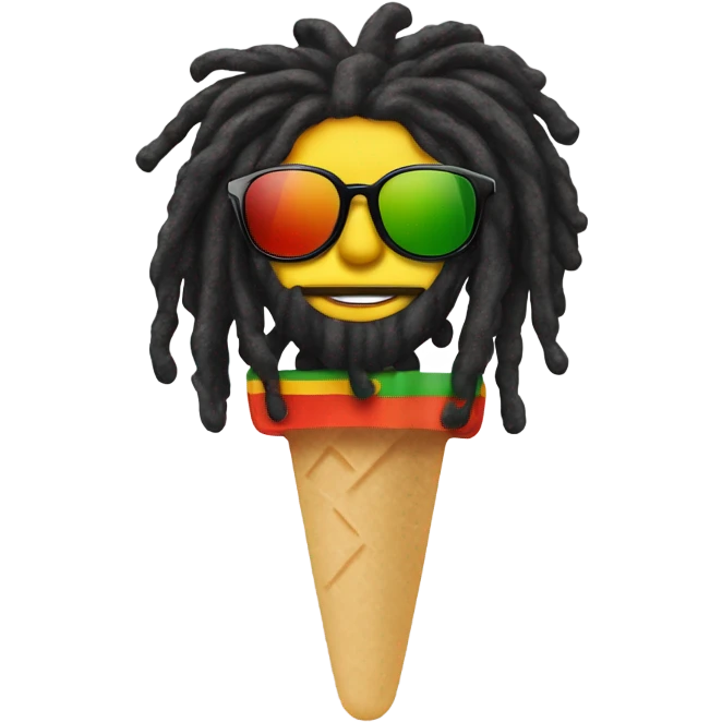 Reggae popsicle with sunglasses and dreadlocks  emoji