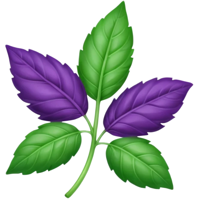 green and purple basil leaf emoji