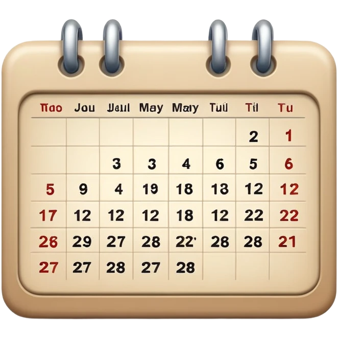 Vintage calendar beige colour  emoji