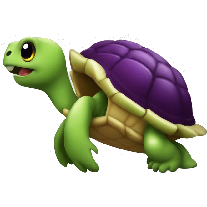 Tortue qui manges une aubergine  emoji