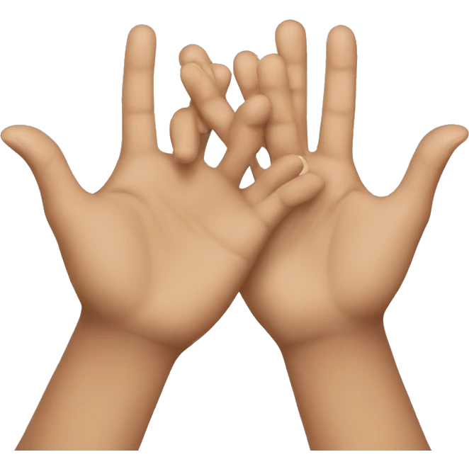 Two hands reaching each other emoji