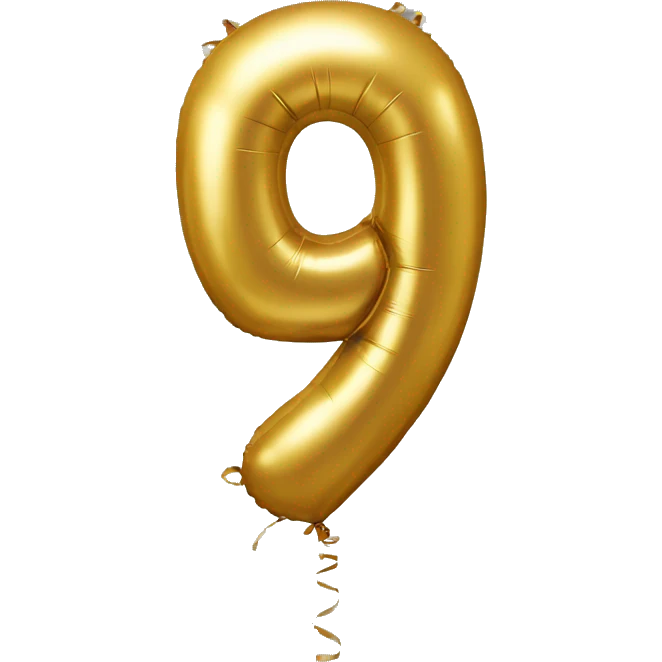 Golden balloon number 5 emoji
