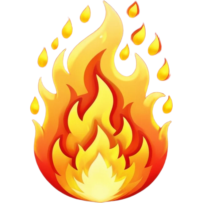 glitter red fire emoji