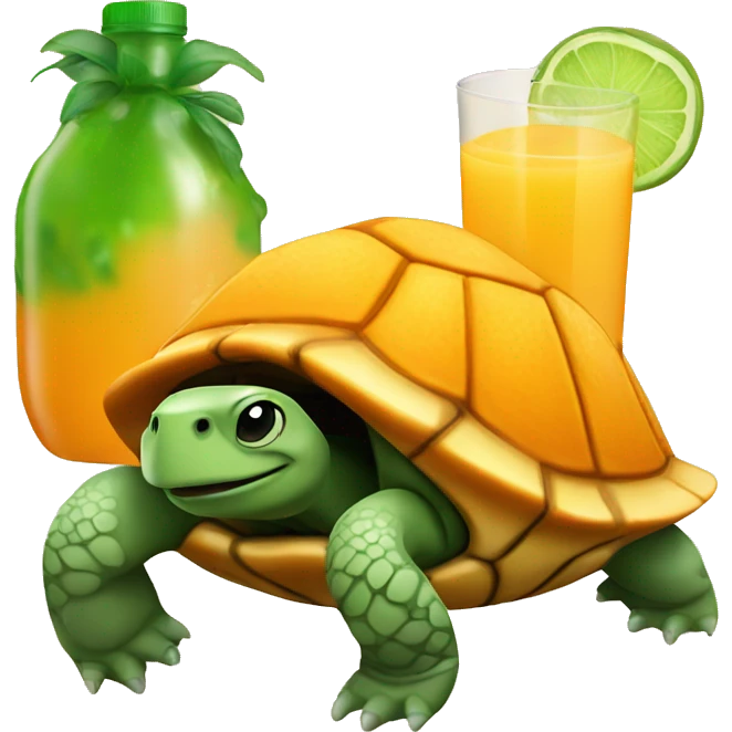 Orange juice on a turtle emoji