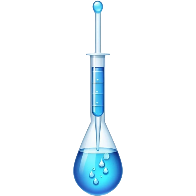 laboratory pipette with liquid drop emoji