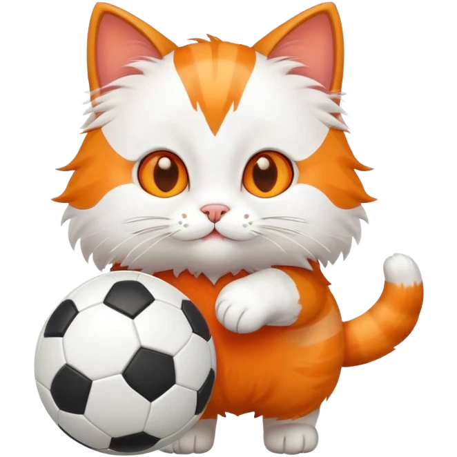 A cat plays Soccer emoji