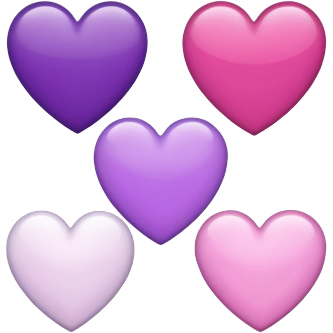Purple pink and white hearts   emoji