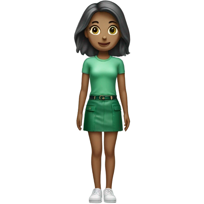 Green leather mini skirt isolated emoji