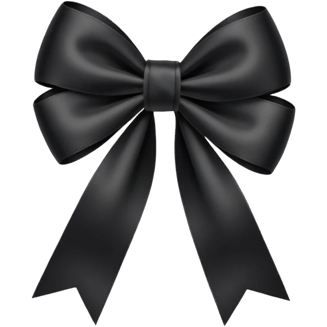 black THIN ribbon bow emoji