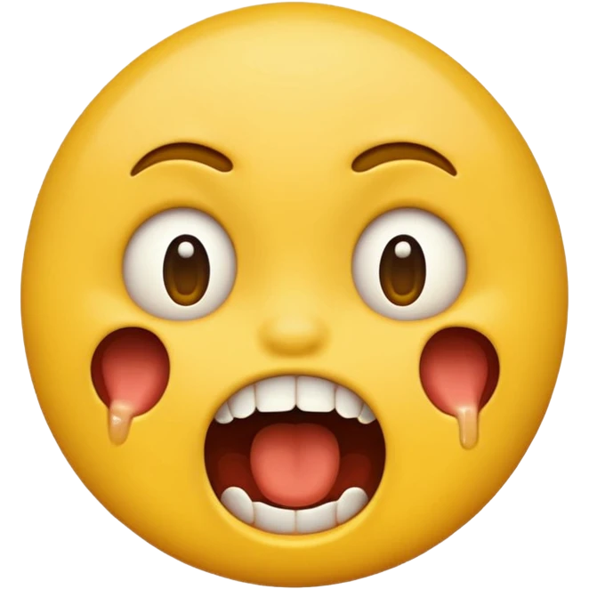 Yellow emoji doing choking emote emoji
