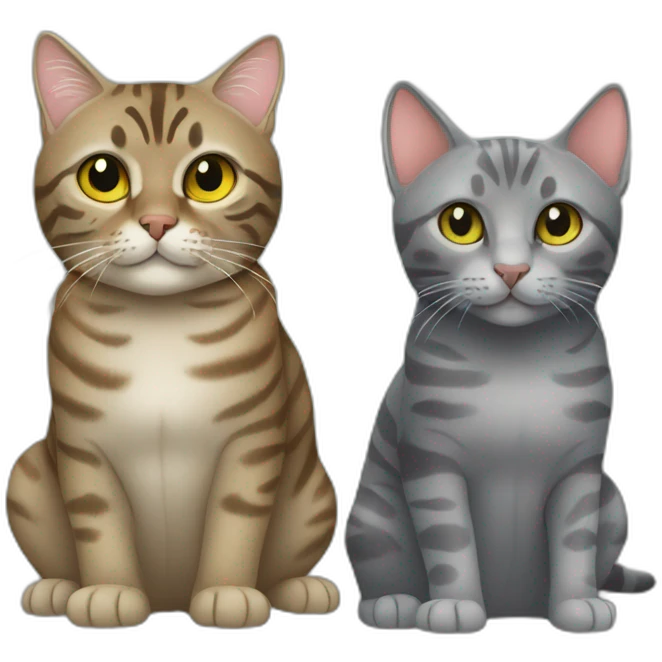A chartreux cat and a bengal cat together  emoji