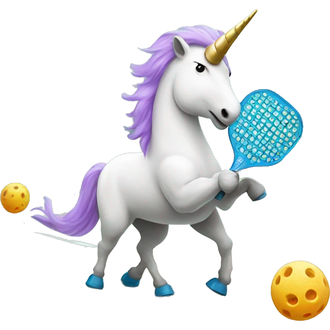 Unicorn playing pickleball emoji