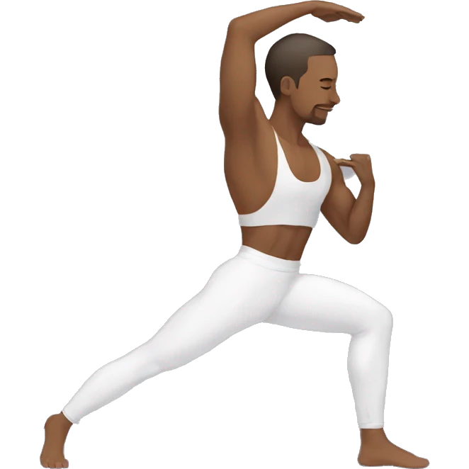 athletic white man doing yoga stretches emoji | AI Emoji Generator