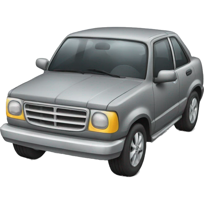 Grey car with chest emoji