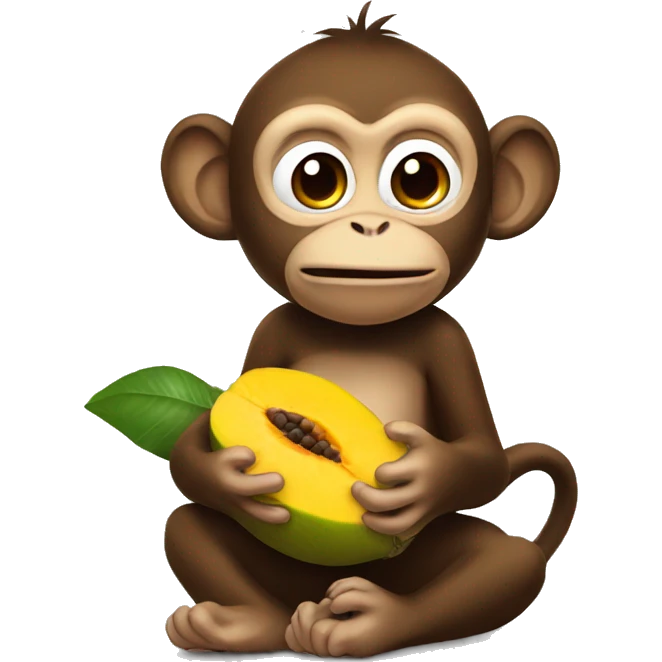 Monkey eating mango emoji