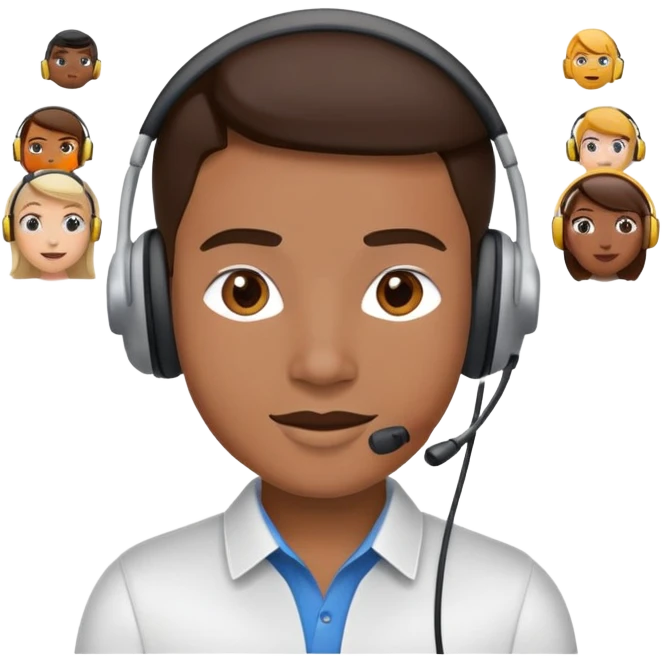 a bustling customer emoji
